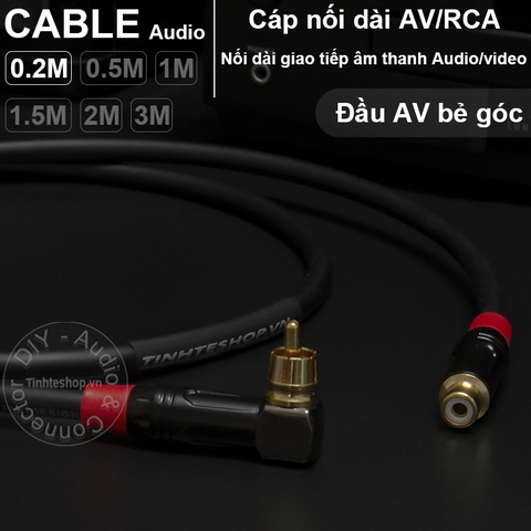 Cáp bông sen nối dài đầu đực đầu cái vuông góc DIY 0.2M 0.5M 1M ..3M - RCA male to female cable