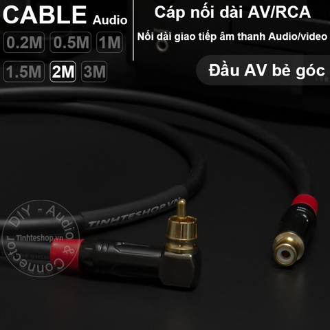 Cáp bông sen nối dài đầu đực đầu cái vuông góc DIY 0.2M 0.5M 1M ..3M - RCA male to female cable