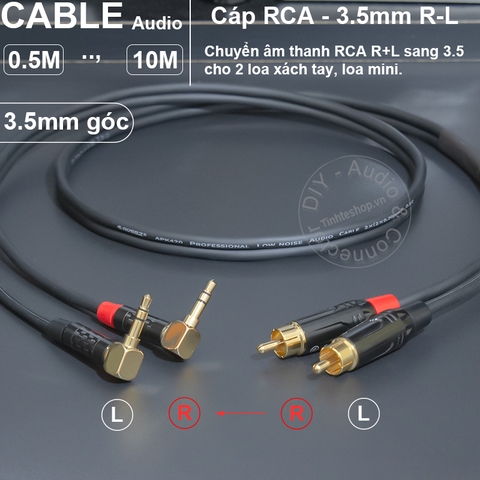 Dây AV sang 3.5 chuyển âm thanh DAC Âm ly sang 2 loa xách tay thành R-L - RCA to 1/8 audio cable for 2 left and right speakers