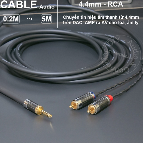 Cáp audio 4.4 sang 2 đầu bông sen HIFI cho DAC Sony IFI HIBY Fiio.v.v. - 4.4mm Balanced to 2 RCA Male Cable for HIFI Digital Audio Player Sony NW-WM1Z/A WM1A