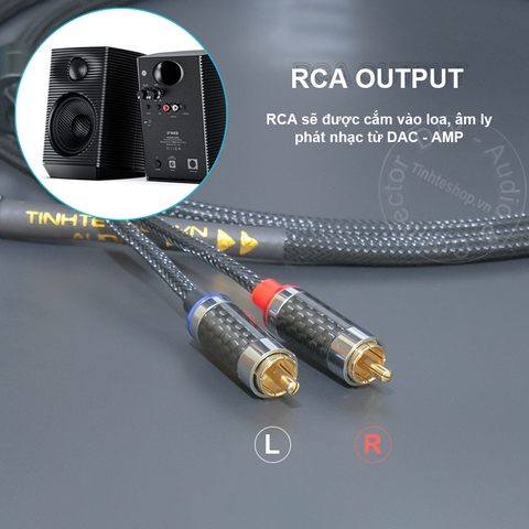 Dây balanced 4.4 sang 2 jack bông sen lõi đồng 6N mạ bạc