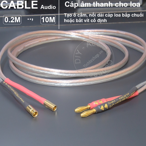 Dây loa bắp chuối nối dài 1 vế 2x2.5mm - Banana speaker cable extension