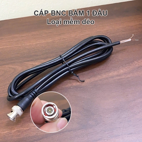 Dây BNC Q9 75 Ôm mềm dẻo đấu nối 1 đầu - 75-5 flexible single-core multi-strand coaxial cable