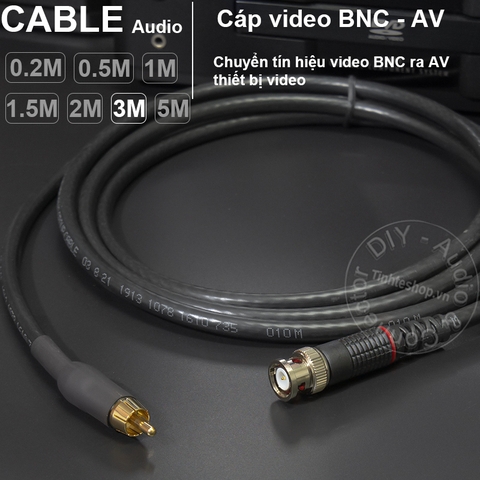 Dây BNC sang AV DIY 0.2M đến 10M 75Ohm SINO - BNC to RCA cable