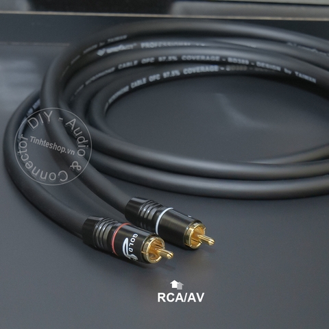 Dây bông sen 2 đầu 1 cặp DIY 0.2 đến 5 mét - 1 pair of RCA audio cable for DVD Amplifier Speaker