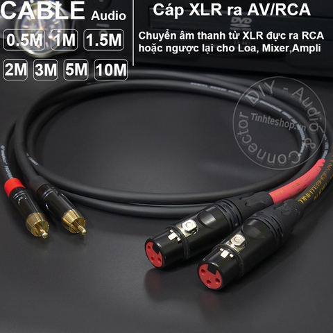 Dây canon cái ra AV hoa sen 1 cặp DIY 0.5M đến 10M - XLR female to RCA cable