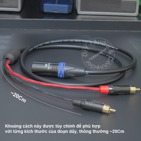 Cáp canon ra 2 hoa sen chuyển âm từ Vang Mixer sang loa DIY XLR to 2 RCA audio cable