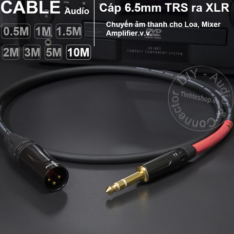 Dây 6 ly TRS sang canon đực DIY 0.5 đến 10 mét - Male 1/4 stereo to XLR audio cable