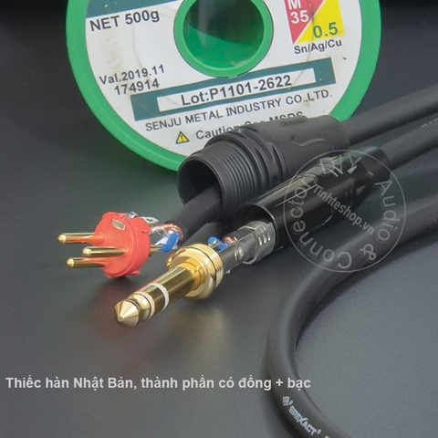 Jack canon ra 6 ly DIY 0.5 đến 5 mét - XLR male to 2 6.35mm mono audio cable