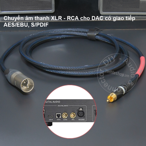 Cáp AES/EBU 110 Ohm hoa sen sang canon 0.2 đến 10 mét - DIY AES EBU XLR male to RCA digital audio cable