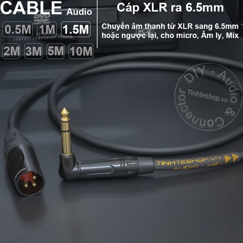 Dây 6 ly TRS sang canon đực DIY 0.5 đến 10 mét - Male 1/4 stereo to XLR audio cable