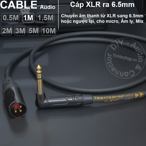Dây 6 ly TRS sang canon đực DIY 0.5 đến 10 mét - Male 1/4 stereo to XLR audio cable