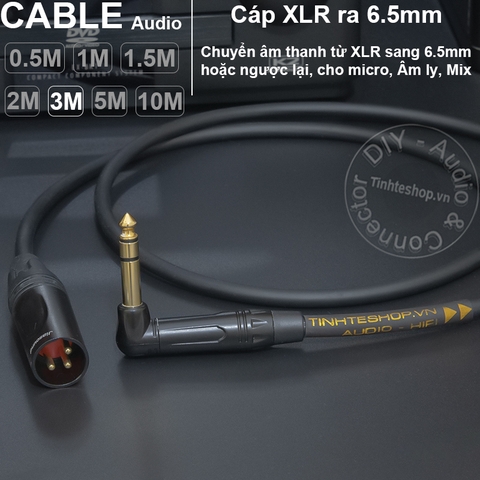 Dây 6 ly TRS sang canon đực DIY 0.5 đến 10 mét - Male 1/4 stereo to XLR audio cable