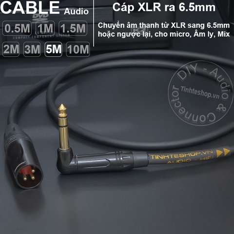 Dây 6 ly TRS sang canon đực DIY 0.5 đến 10 mét - Male 1/4 stereo to XLR audio cable