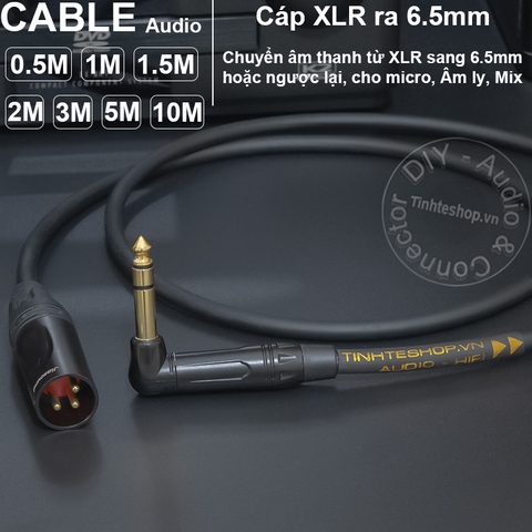 Dây 6 ly TRS sang canon đực DIY 0.5 đến 10 mét - Male 1/4 stereo to XLR audio cable