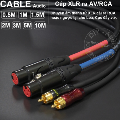 Cáp canon ra hoa sen 1 cặp dài từ 0.5 mét đến 10 mét DIY Soundking - XLR to RCA