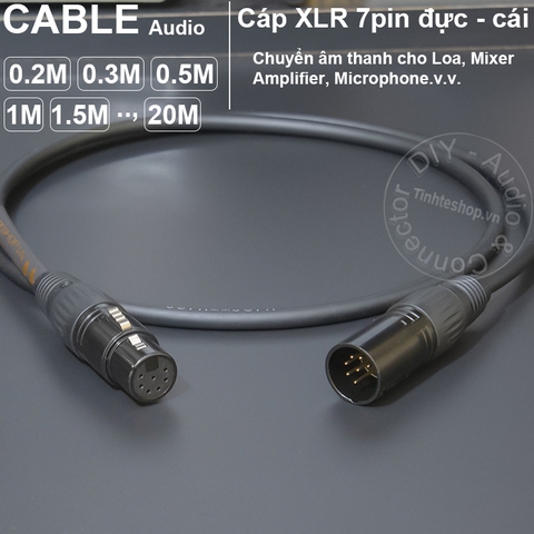Cáp XLR 7 pin cho micro thu âm 0.2 đến 20 mét - 7pin XLR male to female cable for diy microphone receiver