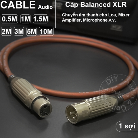 Dây micro XLR đực sang cái DIY 0.5M đến 10M - XLR male to XLR female cable