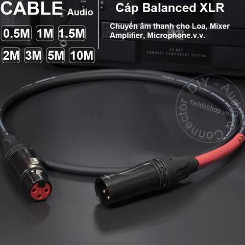 Dây XLR đực sang cái DIY 0.5 đến 10 mét - XLR male to XLR female cable
