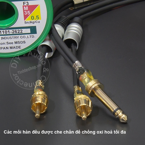 Dây 6 ly ra 2 AV dài 0.5 mét đến 5 mét - 6.5mm mono to 2 RCA cable
