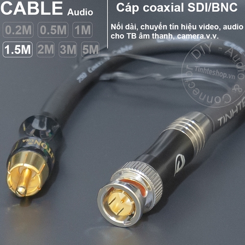 Dây BNC sang AV 75 Ohm SDI 1080P 1.5G 0.2 đến 10 mét - Do-it-yourself HD-SDI BNC to AV digital video tape cable