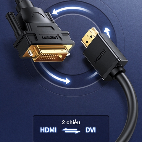 Dây DVI to HDMI 4K dài từ 1 đến 15 mét Ugreen HD106 - HDMI to DVI 4K cable