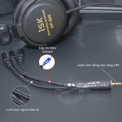 Dây chia 3.5 3 cổng dùng cho Tai nghe Loa 5.1 - 3.5mm 1 to 3 stereo audio cable