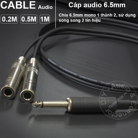 Cáp chia 6.5 ly stereo sang 2 đầu mono R-L