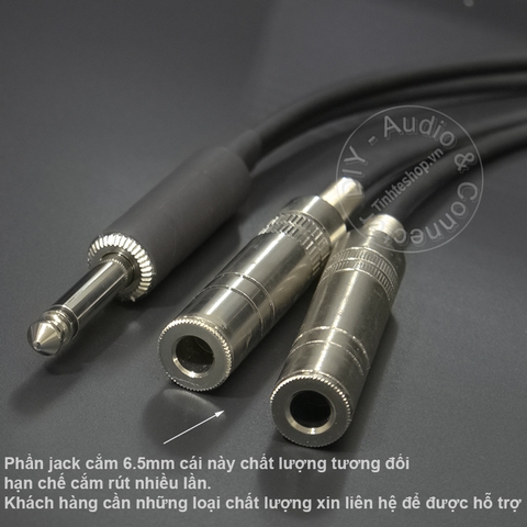 Cáp chia 6ly 1 ra 2 DIY 0.2M đến 1M - Dây 6.5 đực sang 2 cái mono dùng song song