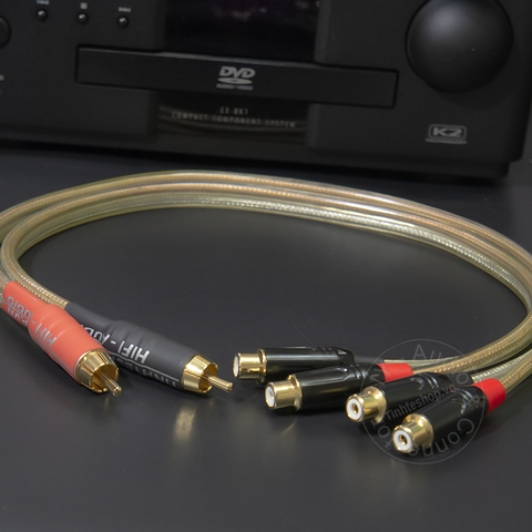 Dây chia AV 1 ra 2 DIY 0.2M đến 3M - RCA male to 2 female cable