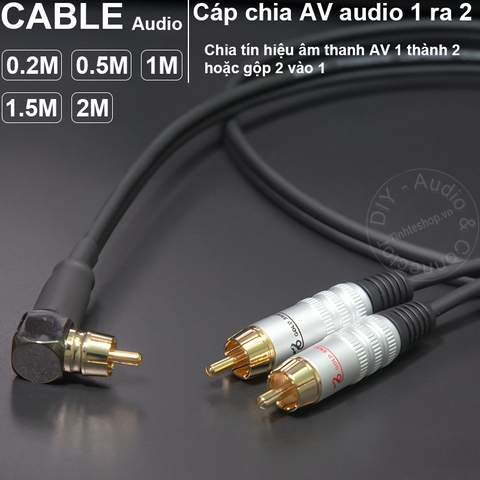 Dây chia AV 1 ra 2 DIY 0.2M đến 2M - Audio RCA male to 2 RCA male