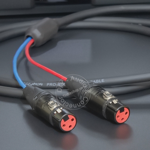 Jack chia canon đực sang 2 cái cắm cho Đẩy Vang Mixer Loa - Male to 2 female XLR port splitter cable