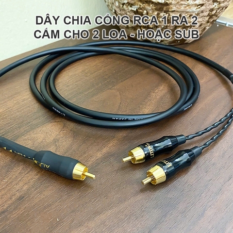 Dây chia cổng AV jack bông sen 1 thành 2 hiệu suất cao Canare Nhật Bản cắm cho Subwoofer hoặc chia 1 âm ly cho 2 loa