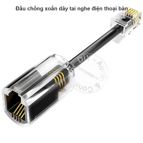 Cáp tai nghe điện thoại bàn màu đen 1 đến 5 mét - Telephone cord RJ9 cable