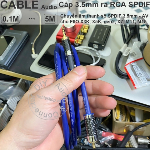 Dây coaxial 3.5 sang RCA SPDIF cho DAC AMP Fiio M11 M15  Quloos QA361 lõi đồng mạ bạc