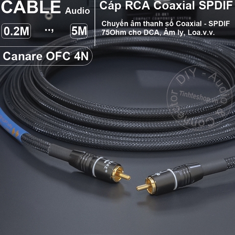 Dây coaxial 75Ohm Canare LV-61S DIY  - Đổi qua L-4CFB