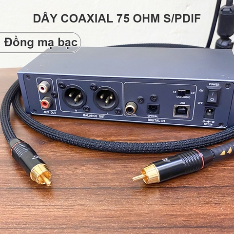 Dây 75 Ohm coaxial S/PDIF đồng mạ bạc chyển tín hiệu âm thanh số cho DAC AMP Smart TV