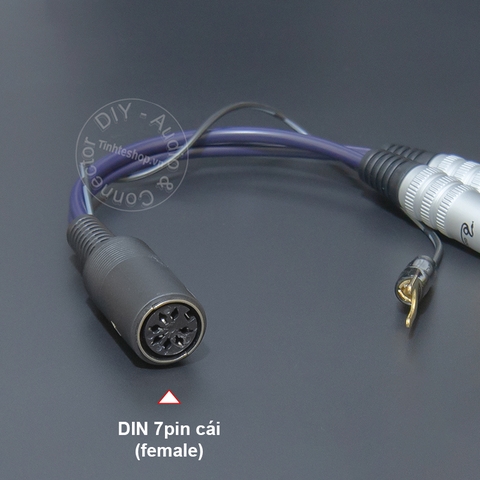 Dây Din 7pin ra AV phono cho đĩa than và Pre AMP - 7pin female to 2 RCA male audio cable for vinyl records