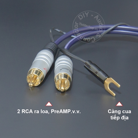 Dây Din 7pin ra AV phono cho đĩa than và Pre AMP - 7pin female to 2 RCA male audio cable for vinyl records