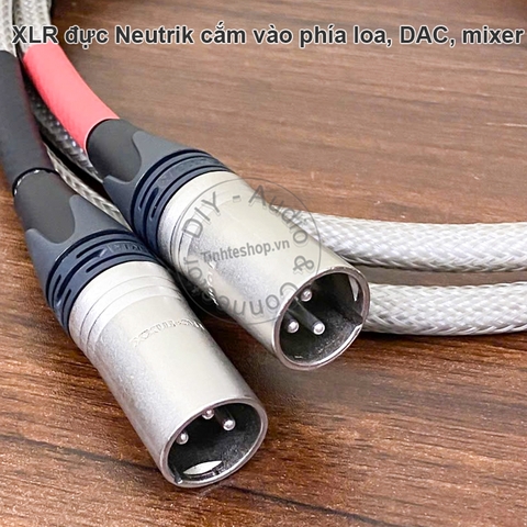 Dây 5 chân khóa sang 2 cổng canon đực chuyển âm thanh từ âm ly Châu Âu sang Loa kiểm âm Mixer DAC