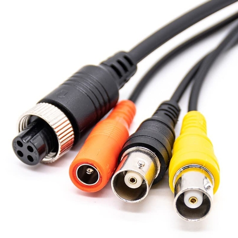 4 Pin GX12 Female Aviation Connector to RCA DC Adapter Waterproof Rear View Camera Cable