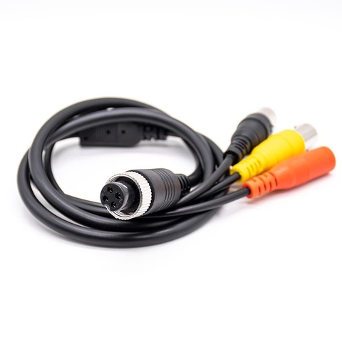 4 Pin GX12 Female Aviation Connector to RCA DC Adapter Waterproof Rear View Camera Cable