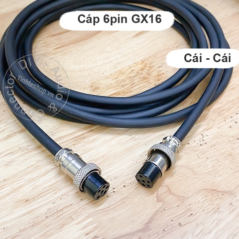 Dây nguồn 6pin GX16 2 cổng cái - GX16 female to female power cable
