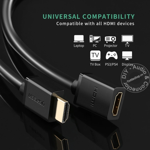 Cáp HDMI nối dài 4K 60Hz Ugreen HD107 - HDMI male to HDMI female cable