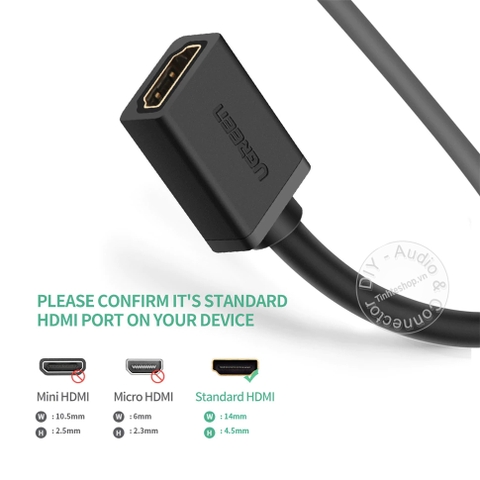 Cáp HDMI nối dài 4K 60Hz Ugreen HD107 - HDMI male to HDMI female cable