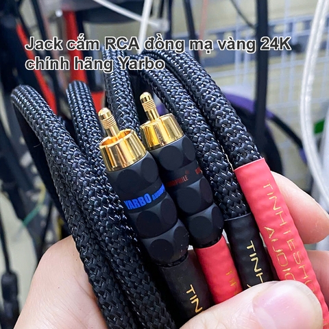 Dây loa cổng bông sen đồng pha bạc Yarbo của Đức - DIY Analog RCA Audio Cable with Silver Copper Phase