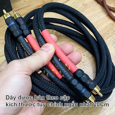 Dây loa cổng bông sen đồng pha bạc Yarbo của Đức - DIY Analog RCA Audio Cable with Silver Copper Phase