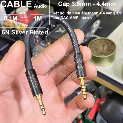Cáp IC 4.4 sang 3.5 đồng 6N mạ bạc - 3.5mm single ended to 4.4mm balanced cable
