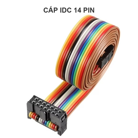Dây ruy băng IDC 14 chân 2.54mm cùng chiều - 7-color 14-pin IDC ribbon cable for JTAG programmable controller