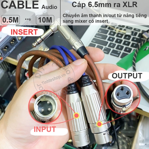 Dây 6 ly sang canon đực cái - Cáp nối lọc xì in out đến insert mixer